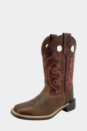 Pure Western Children’s Levi Boot - BROWN/BARN RED