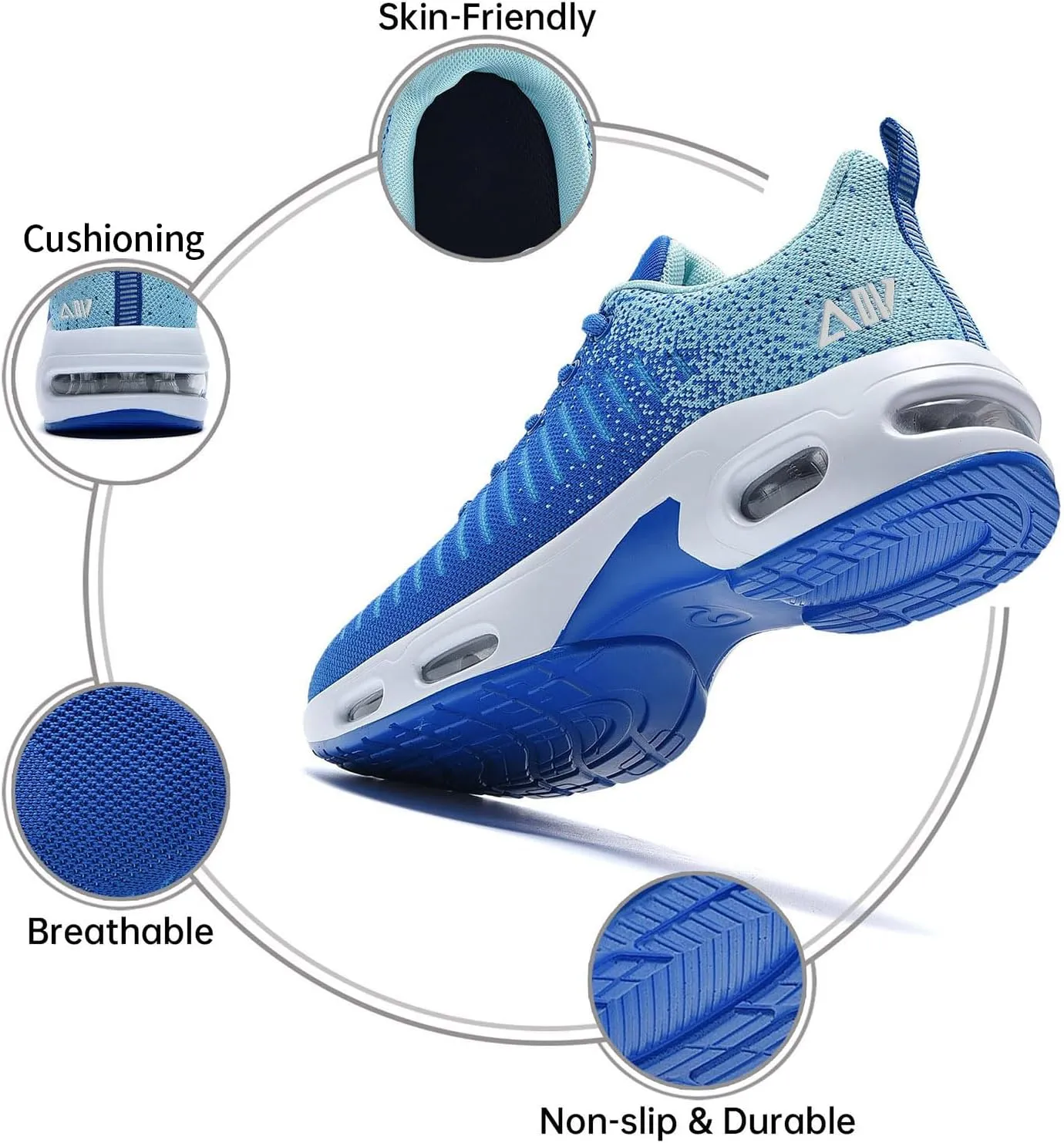 QAUPPE Womens Fashion Lightweight Sports Walking Sneakers Breathable Gym Jogging Running Tennis Shoes US 5.5-11 B(M)…