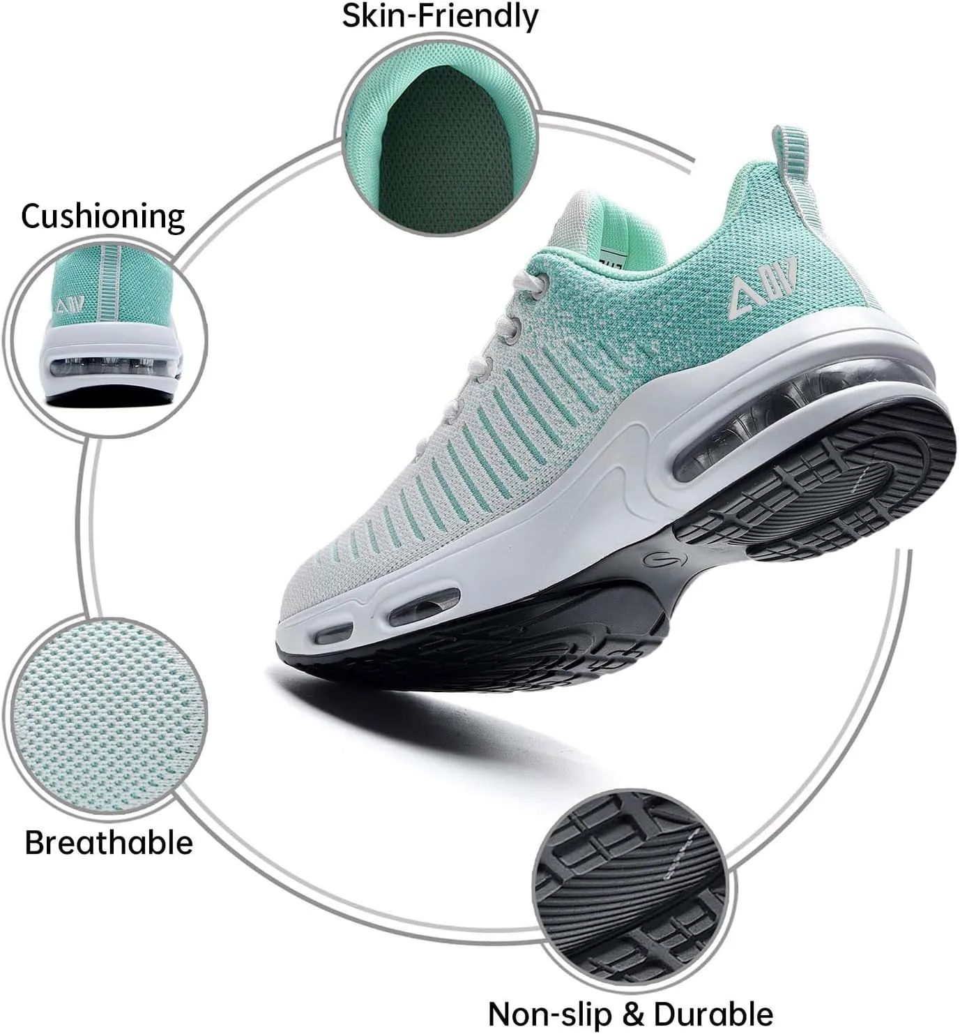QAUPPE Womens Fashion Lightweight Sports Walking Sneakers Breathable Gym Jogging Running Tennis Shoes US 5.5-11 B(M)…