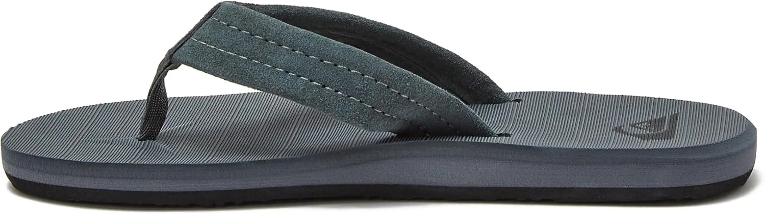 Quiksilver Boy's Carver Suede Fixed Strap Kids Flip Flop Youth Sandal
