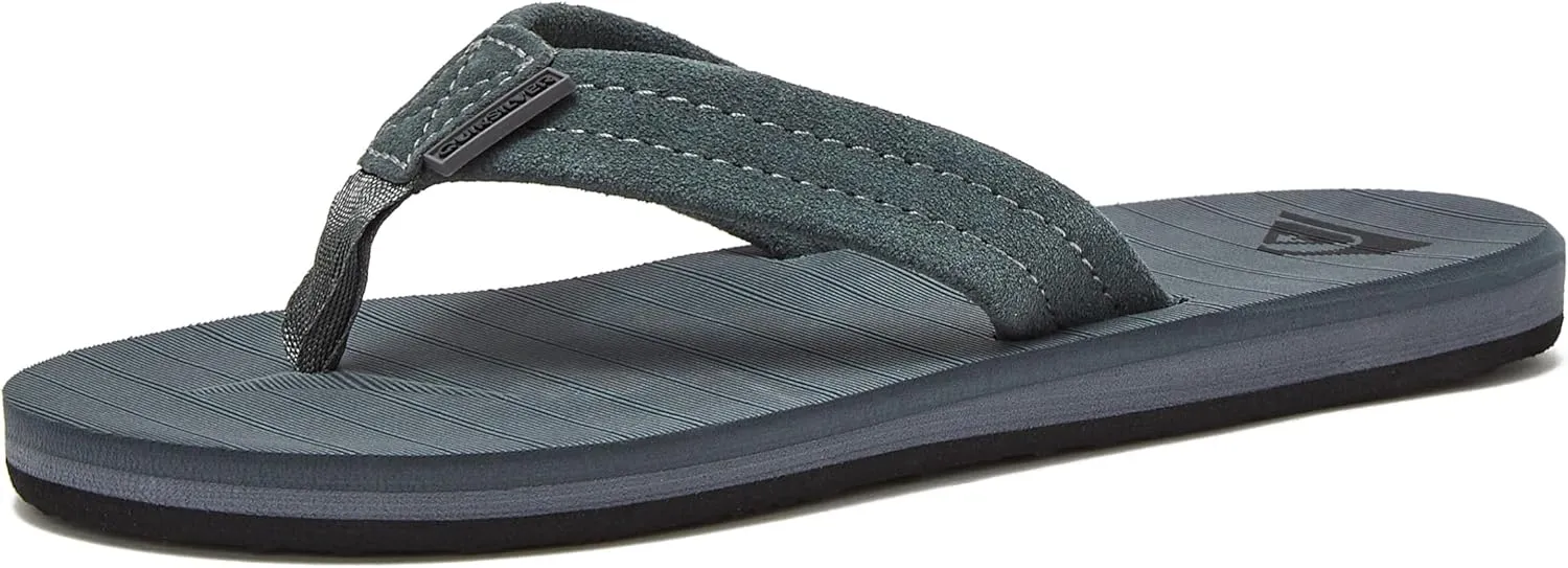 Quiksilver Boy's Carver Suede Fixed Strap Kids Flip Flop Youth Sandal