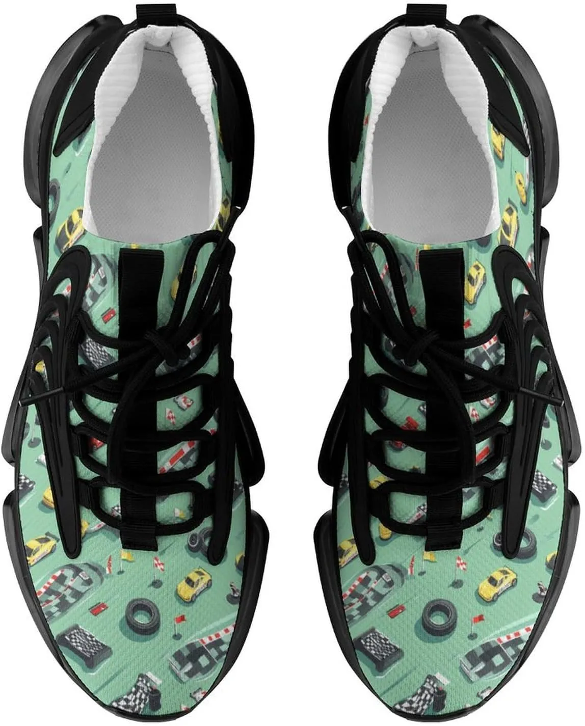 Race Car Pattern Women's Sneakers Novelty Lightweight Running Shoe Tennis Shoes