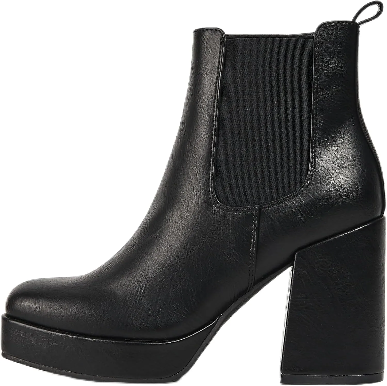 RAFY-02 Women's Chelsea Boots, Leather, Chunky Heel,Block Heel,Comfortable