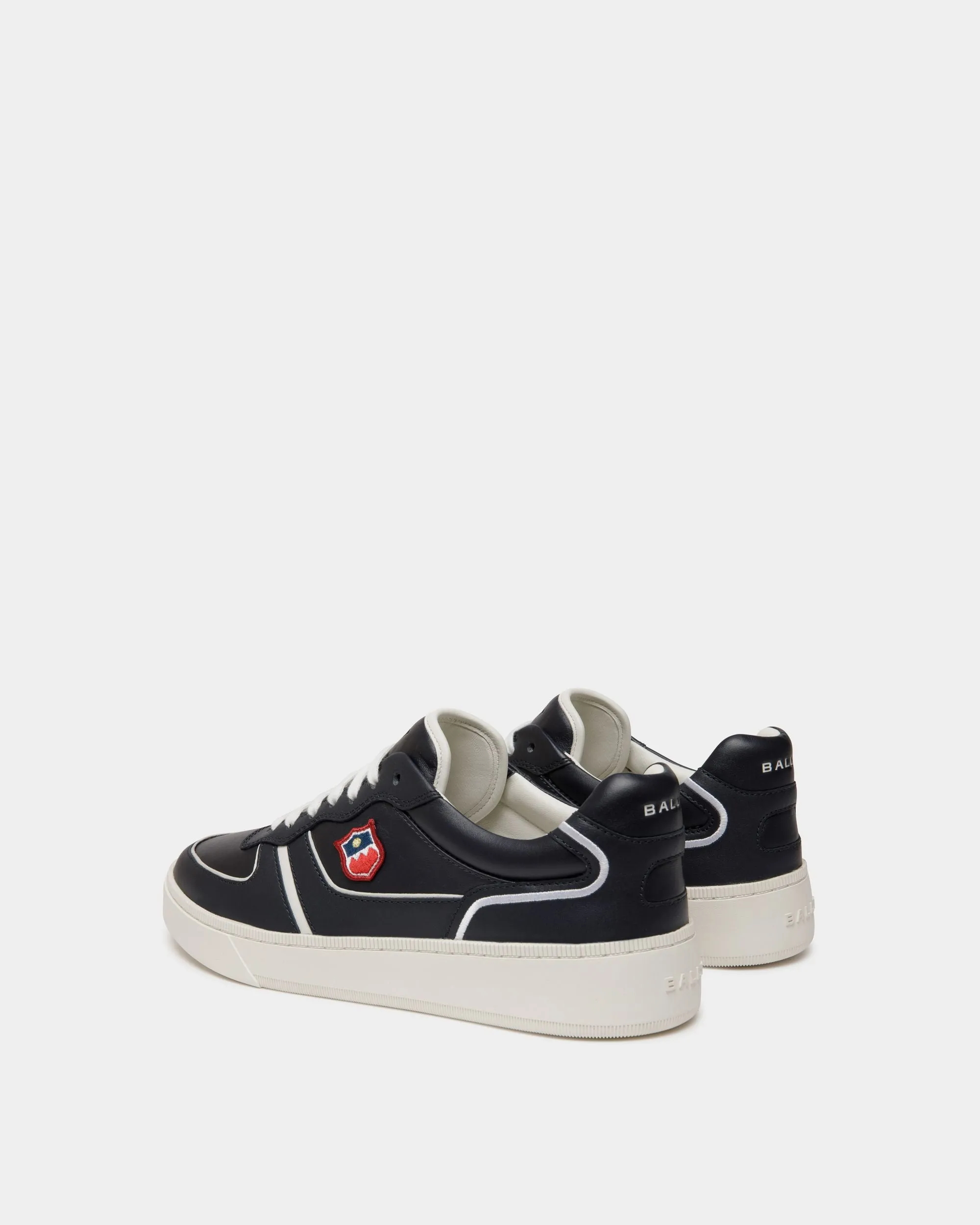Raise Sneaker in Navy Blue and White Leather