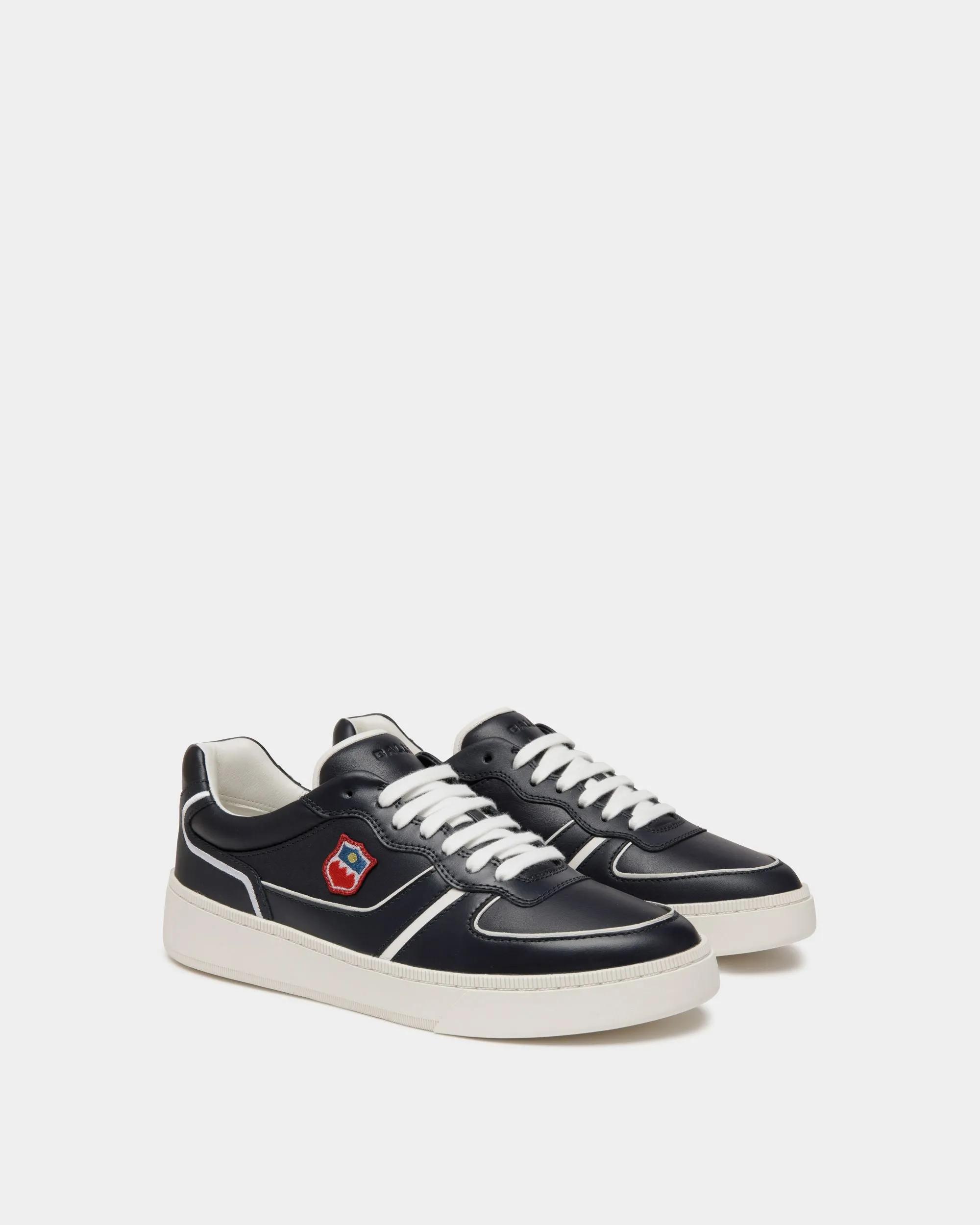 Raise Sneaker in Navy Blue and White Leather
