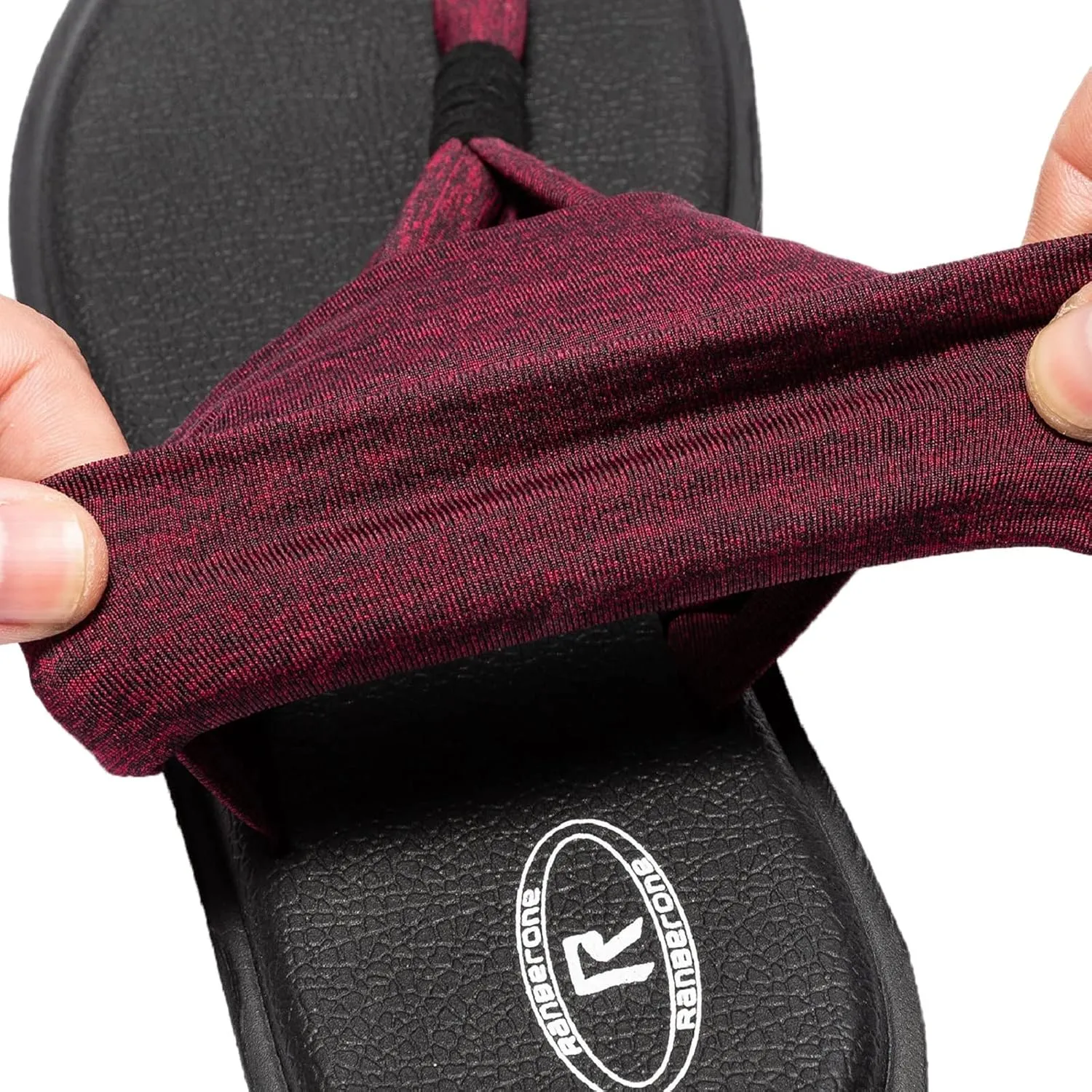 Ranberone Women's Yoga Mat Flip Flops Casual Flat Summer Beach Sandals