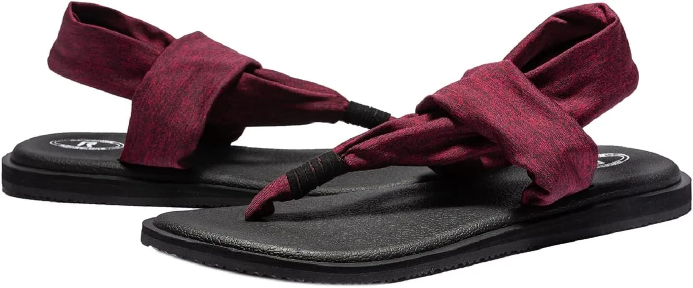 Ranberone Women's Yoga Mat Flip Flops Casual Flat Summer Beach Sandals