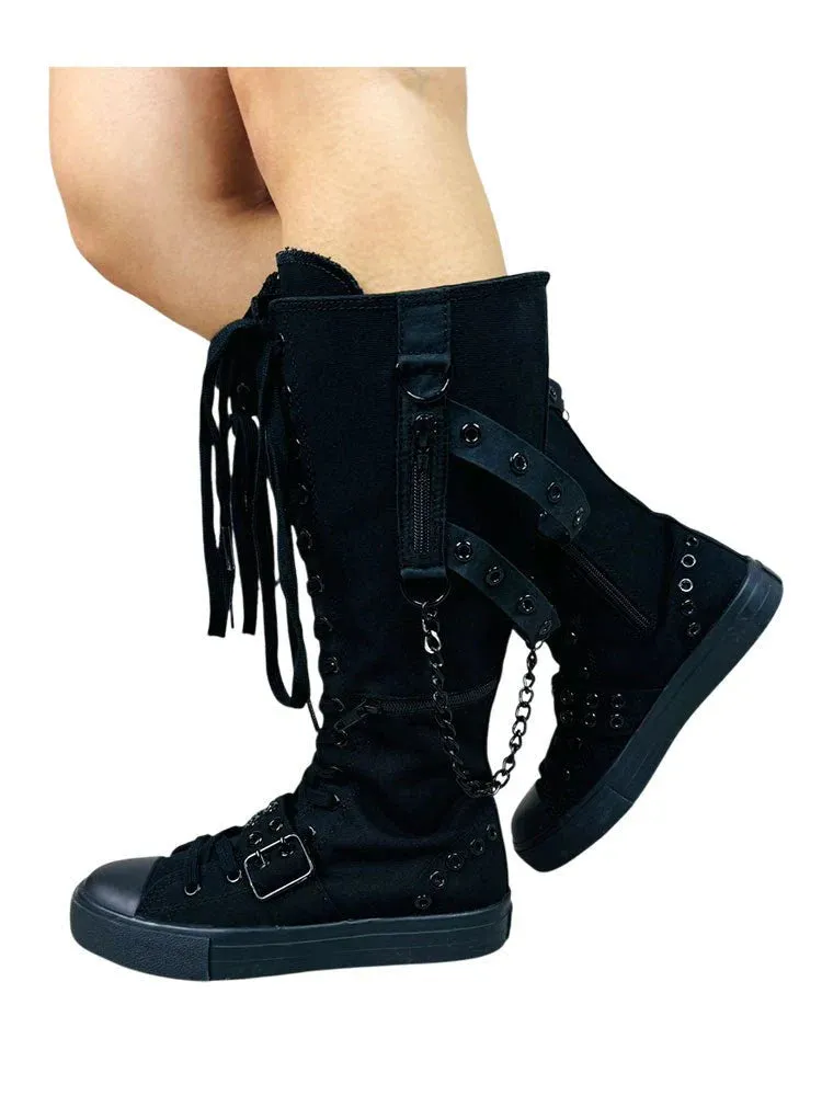 Rawr Knee-High Sneaker (Black) Y.R.U.