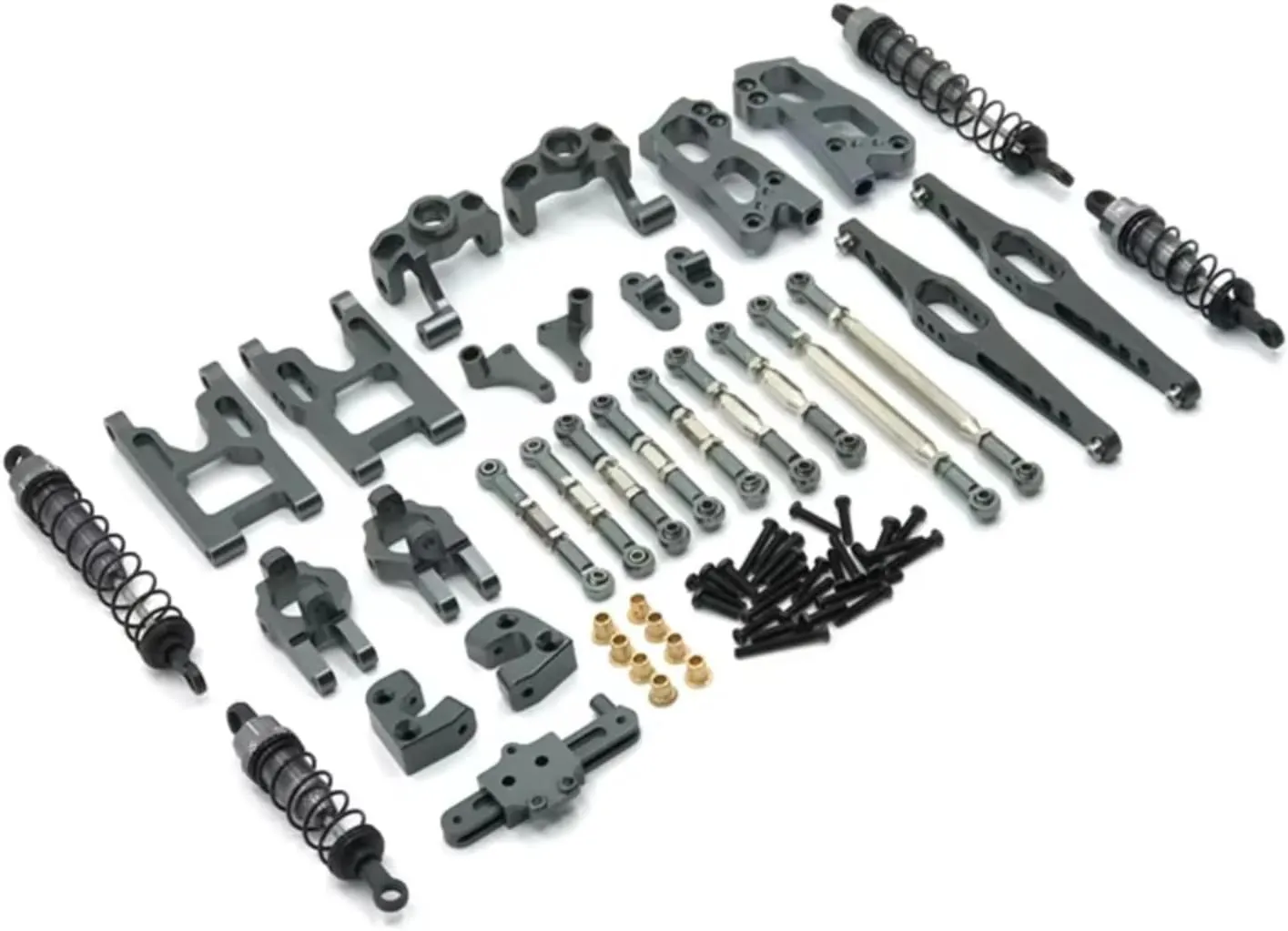 Rc Shock Absorber for Wltoys 12427 12428 12423 FY-03 1/12 Metal Steering Cup for Swing Arm Body Rod Shock Absorber Set RC Car Upgraded Spare Parts Replacement(Gray)