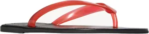 Red Jelly Beach Flip Flop for Women Flat Sandals Jelly Comfortable Round Toe Peep Slides Shoes