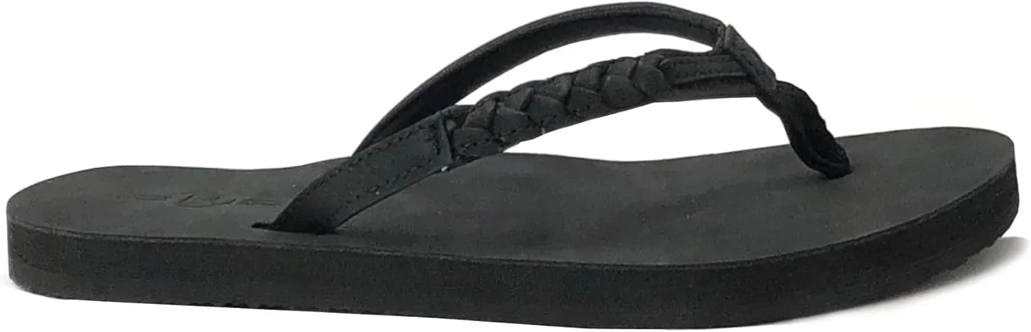 REDVOLUTION Women's Braided Beach Sandals | Classic Synthetic Leather Flip Flop Casual PU Shoe