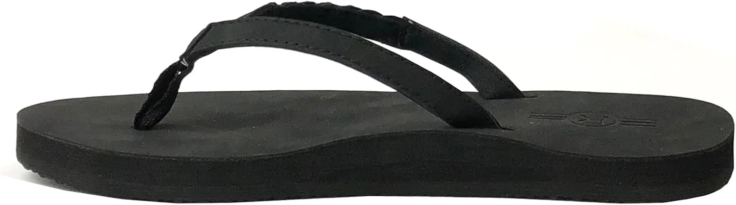 REDVOLUTION Women's Braided Beach Sandals | Classic Synthetic Leather Flip Flop Casual PU Shoe