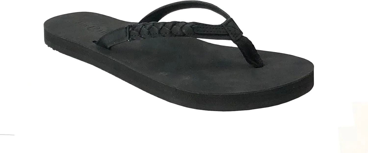 REDVOLUTION Women's Braided Beach Sandals | Classic Synthetic Leather Flip Flop Casual PU Shoe