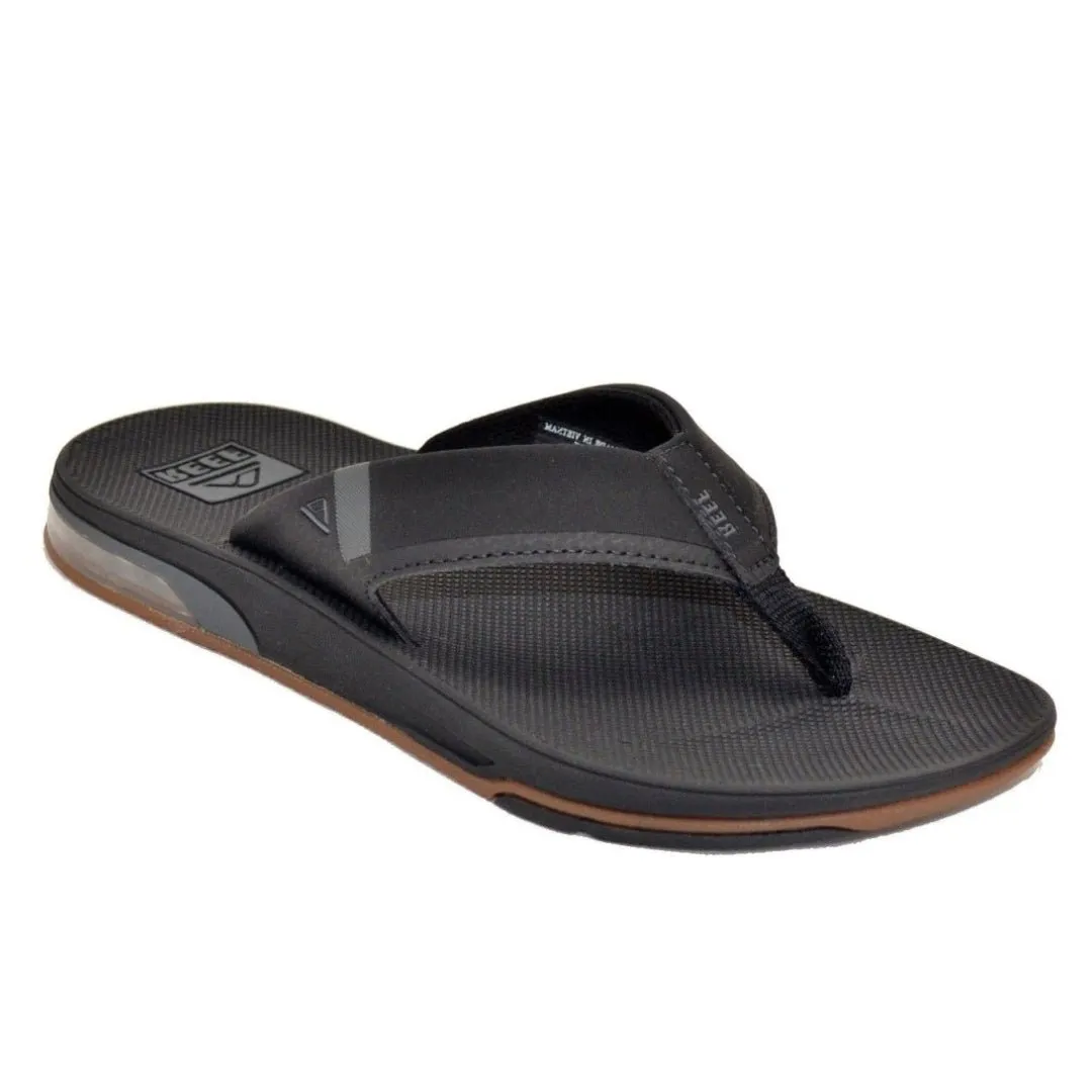 Reef Men's Fanning Bottle Opener Black Low Flip Flop Sandal