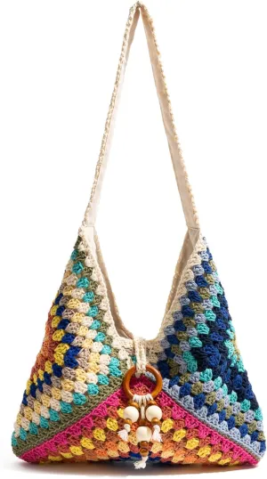 Rejolly Straw Hobo Bag for Women Tote Bag Summer Vacation Beach Handbags Boho Bohemian Style Shoulder Purse