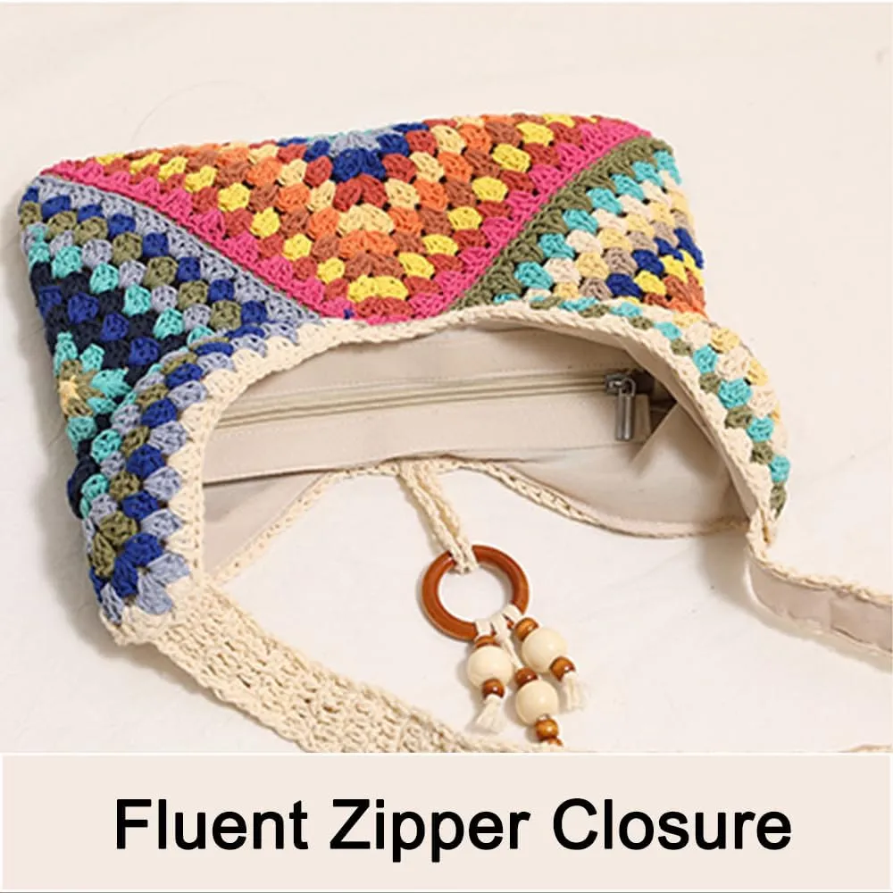 Rejolly Straw Hobo Bag for Women Tote Bag Summer Vacation Beach Handbags Boho Bohemian Style Shoulder Purse