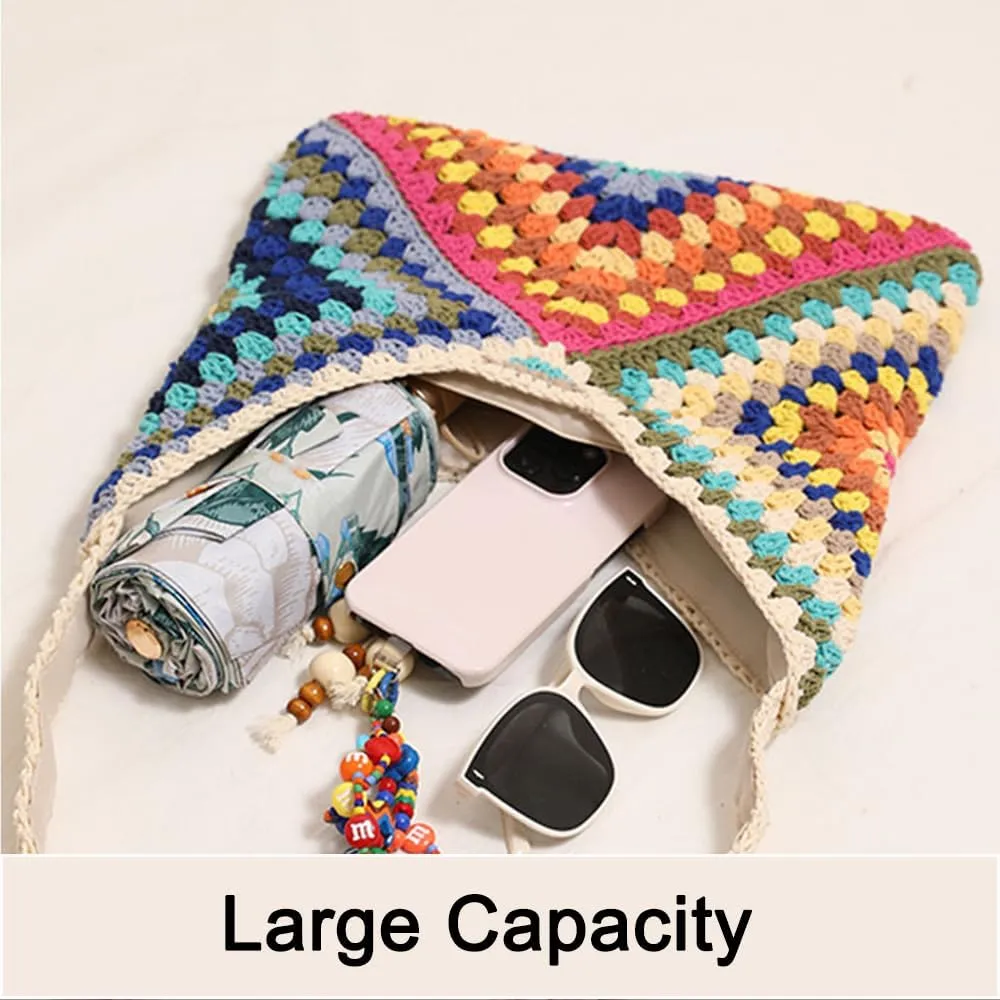 Rejolly Straw Hobo Bag for Women Tote Bag Summer Vacation Beach Handbags Boho Bohemian Style Shoulder Purse