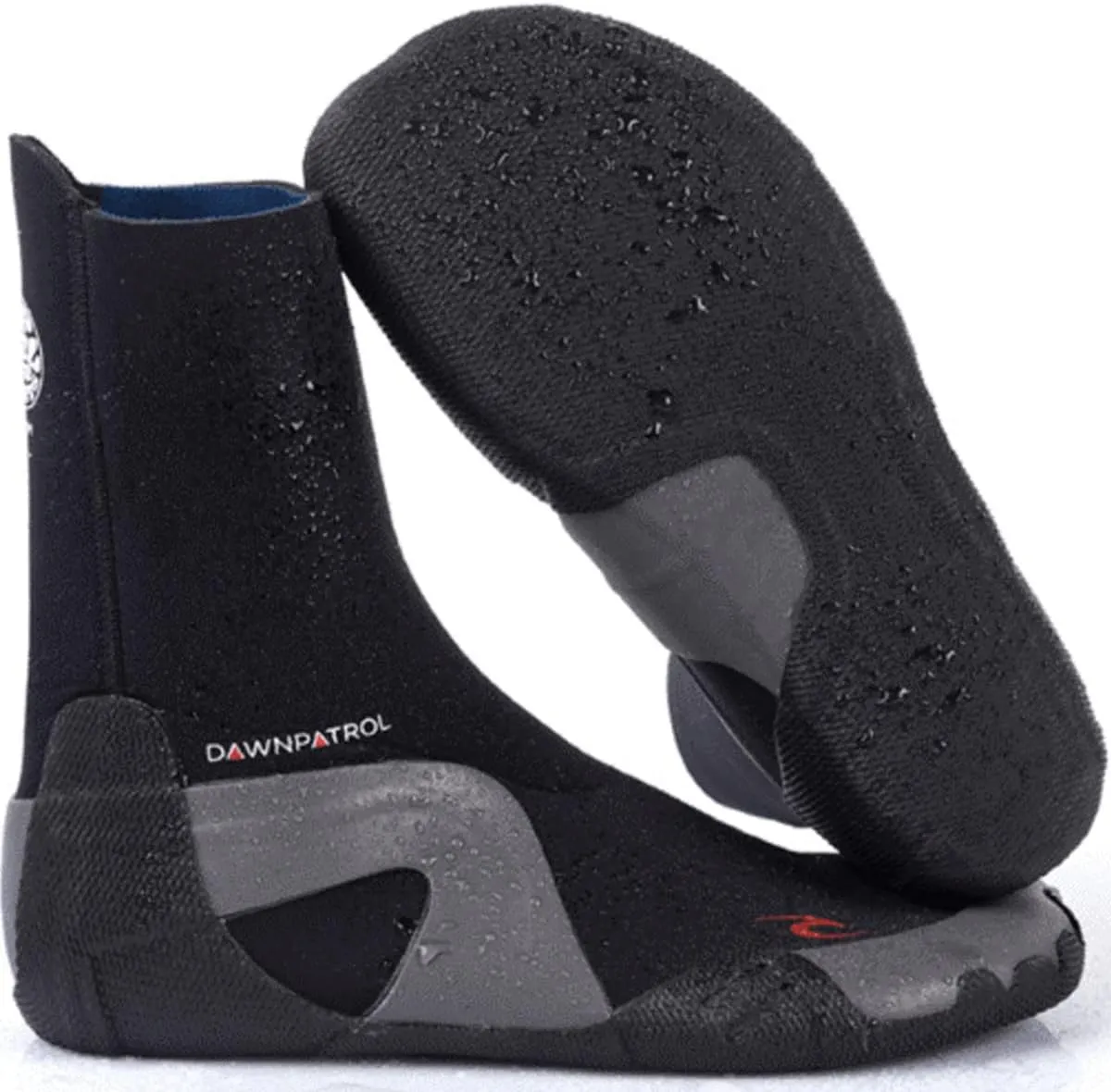 Rip Curl Dawn Patrol 5mm Round Toe Neoprene Wetsuit Boots Shoes - Black - Easy Slide on System - SOS - Sensitive Sole