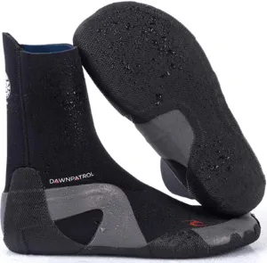 Rip Curl Dawn Patrol 5mm Round Toe Neoprene Wetsuit Boots Shoes - Black - Easy Slide on System - SOS - Sensitive Sole