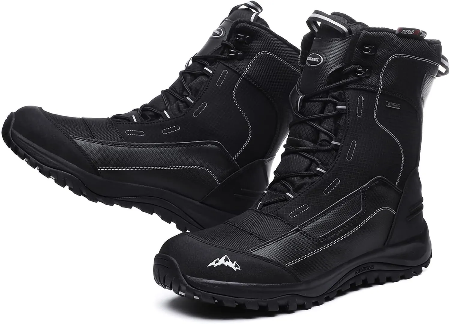 ROCKMARK Men's Winter Snow Boots Outdoor Warm Mid Calf Waterproof Durable Boot Non-Slip Warm Climbing Shoes