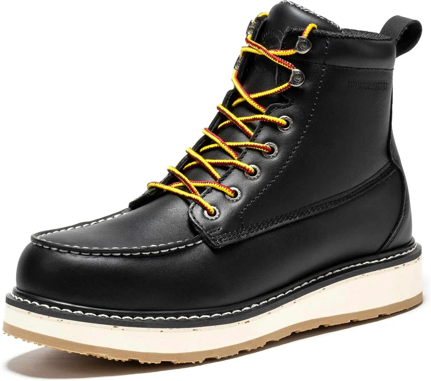 ROCKROOSTER Steel Toe Wedge Work Boots for Men with Moc Toe, 6 inch Durable Comfortable Work Boot(VAP2301)