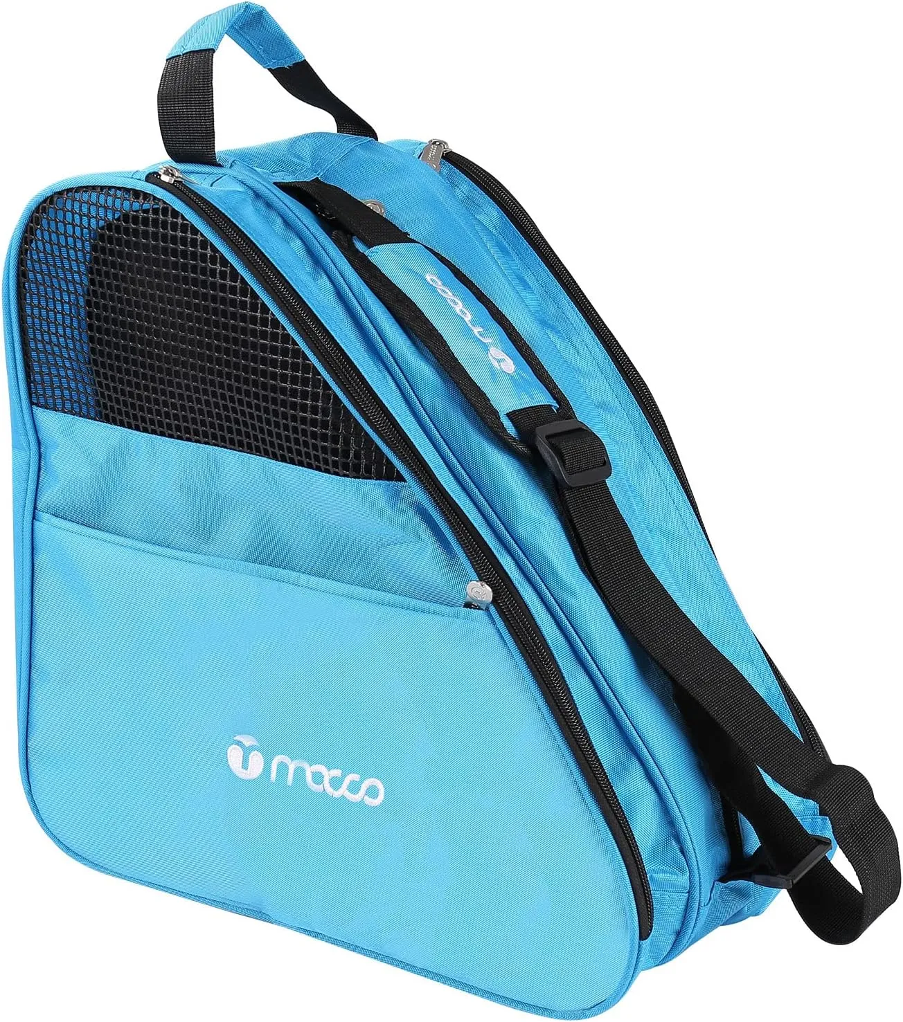 Roller Skate Bag, 3 Layer, Breathable Ice Skate Bag with Adjustable Shoulder Strap, Zipper Pocket