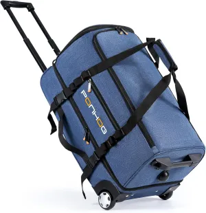 Rolling Duffle Bag With Wheels - 60L Large Wheeled Travel Duffel Bag with Shoe Compartment Water Resistant Duffle Bag for Traveling GYM Overnight Trip Weekender
