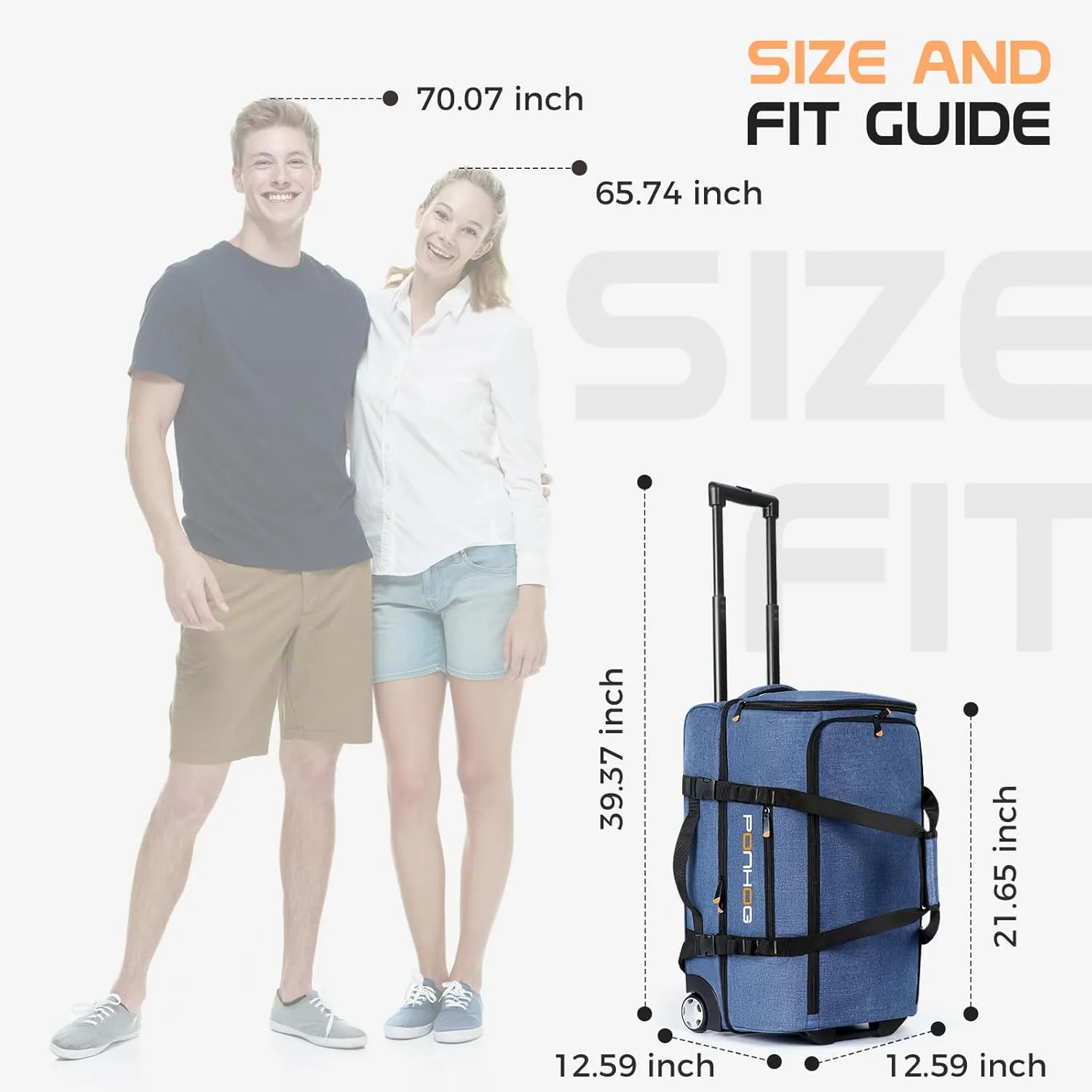 Rolling Duffle Bag With Wheels - 60L Large Wheeled Travel Duffel Bag with Shoe Compartment Water Resistant Duffle Bag for Traveling GYM Overnight Trip Weekender