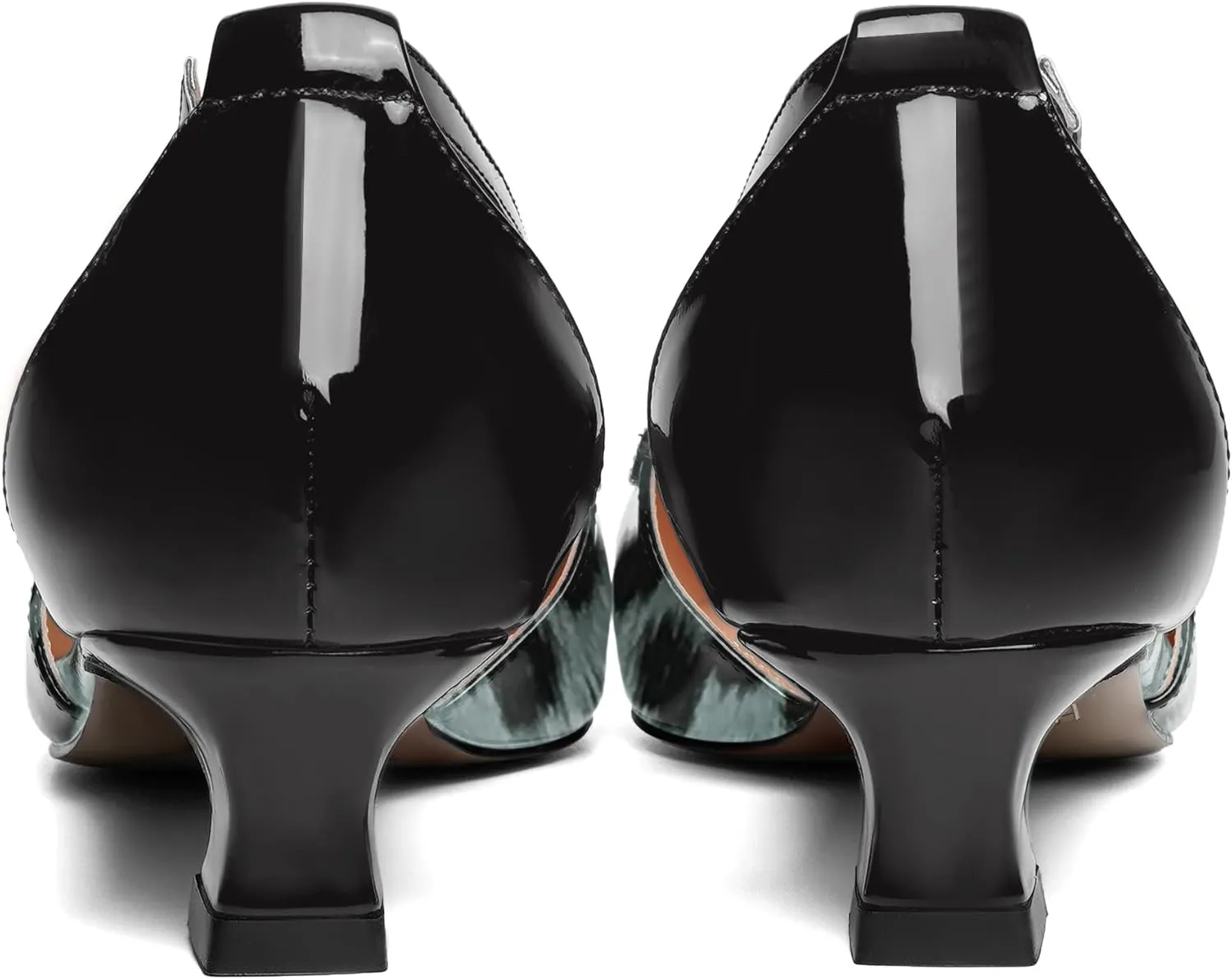ROSERWISH Womens Fashion Buckle Wedding Party Pointed Toe Patent Kitten Low Heel Pumps Dress Shoes 1.5 Inch