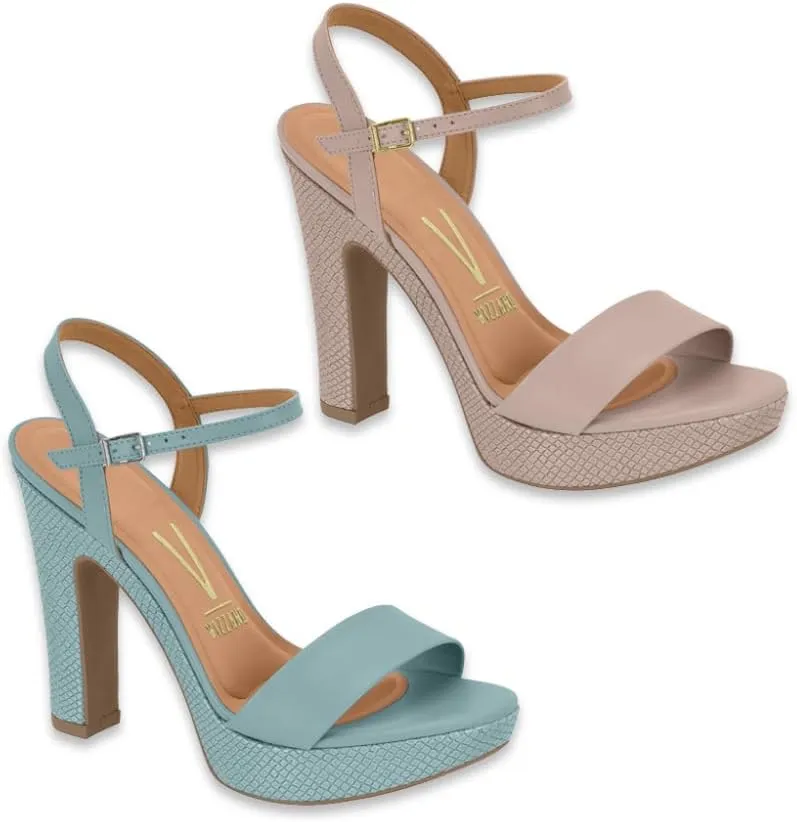 Sandalias para Mujer Tacones Altos, Sandals for Women High Heels (Two colors) Napa Snake Turquesa, Napa Snake Taupe.