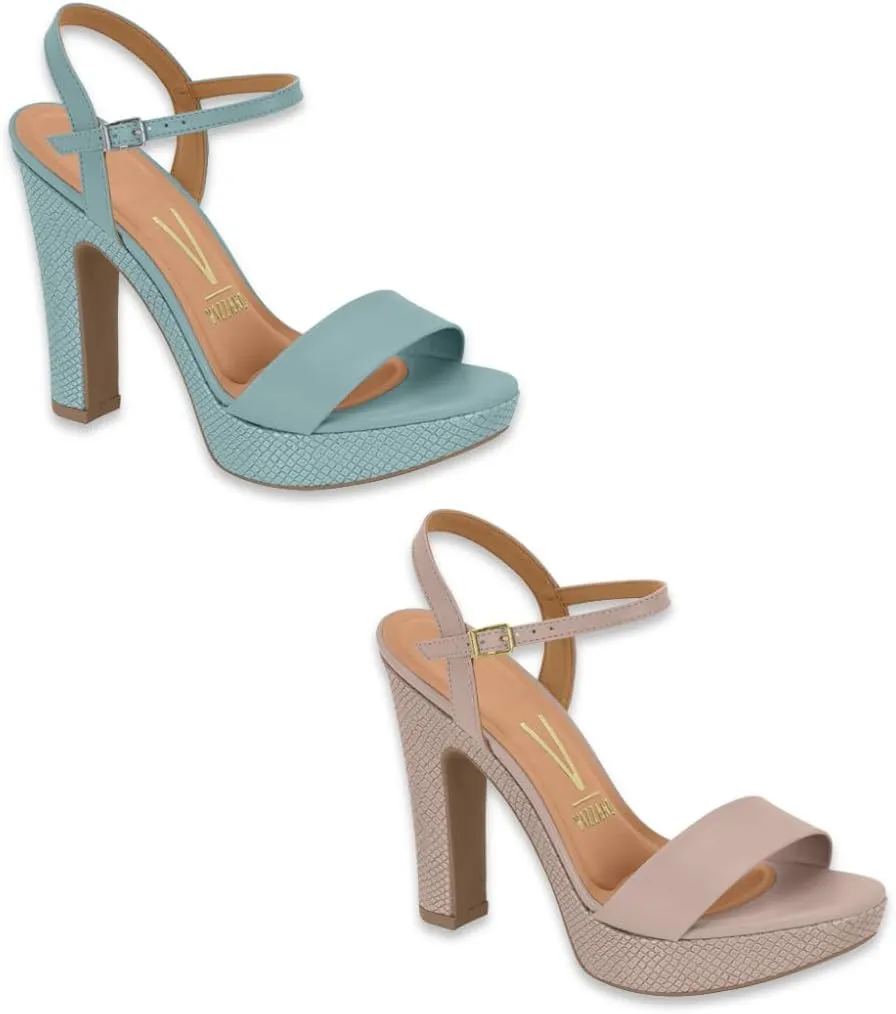 Sandalias para Mujer Tacones Altos, Sandals for Women High Heels (Two colors) Napa Snake Turquesa, Napa Snake Taupe.