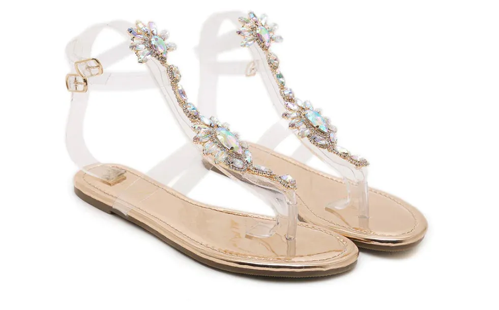 Sandals Group discount Rhinestone All-in-one solution