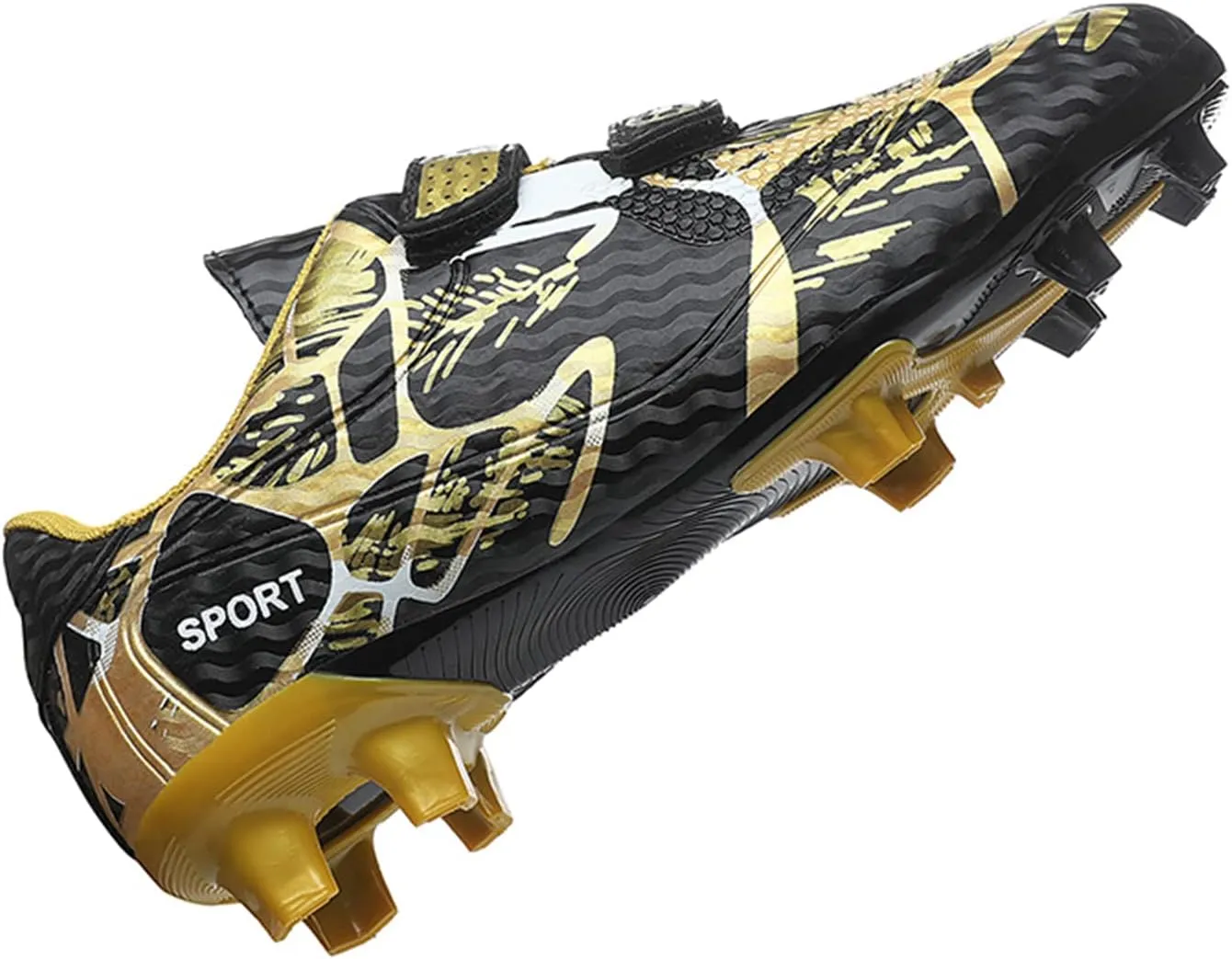 SANEARDE Boys Fashion Soccer Cleats Outdoor/Indoor Athletic Youth Flexible Football Shoes Ground Training Sneakers Lightweight Comfortable Little Kids/Big Kids