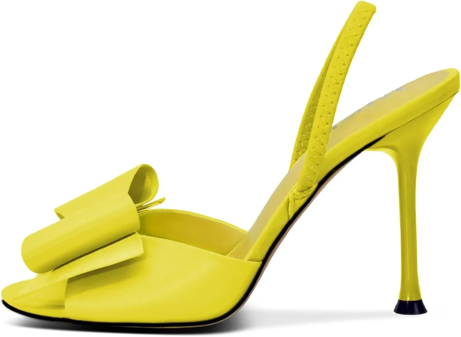 Satin High Heels Slingback Open Toe Mules Sandals Bow Stiletto Sexy Heels Comfortable Wedding Party Shoes