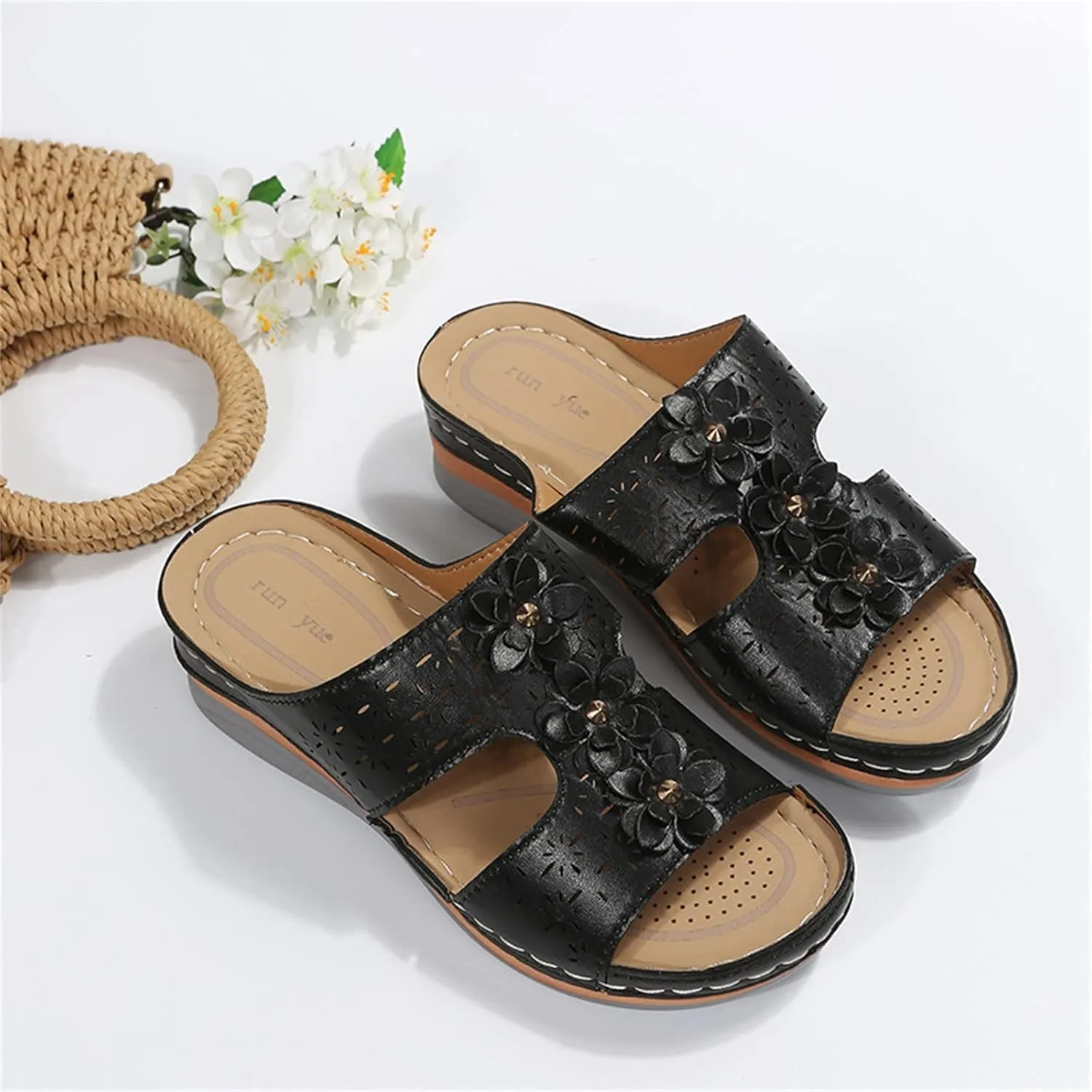 SBGMoSJ Diabetic Shoes for Women Most Comfortable Walking Sandals Men's Brown Dressy Sandals Women Best Flip Flops for Walking All Day Women Orthopedic Walking Shoes Slip On Tie Up Sandals