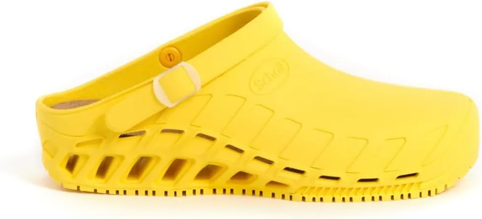 Scholl Unisex Clog Evo Shoe for Medical Professionals, yellow, 4.5-5