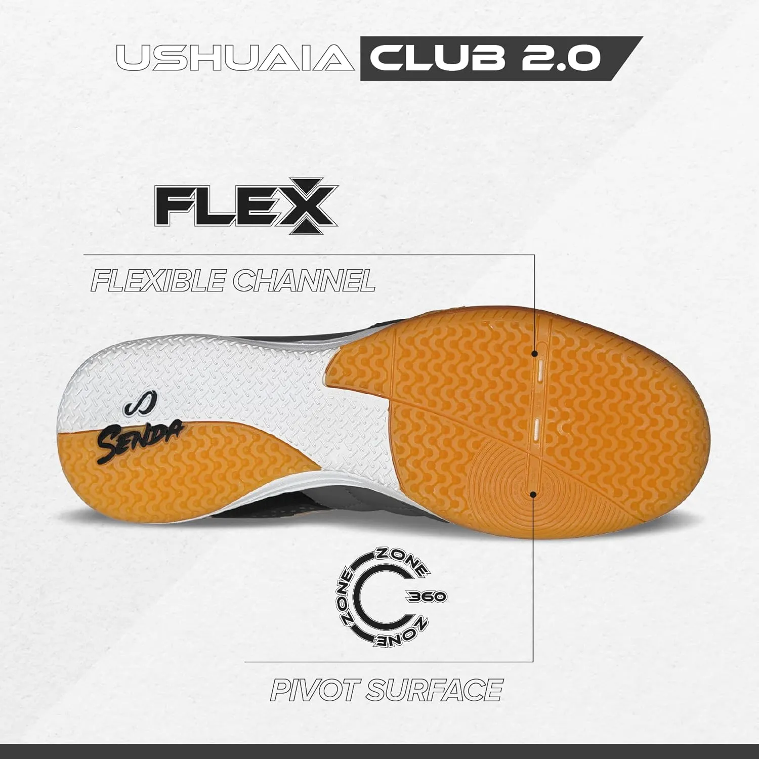 SENDA Ushuaia Club 2.0 Indoor Soccer, Court, and Futsal Shoes, Unisex, Adult and Youth Sizes