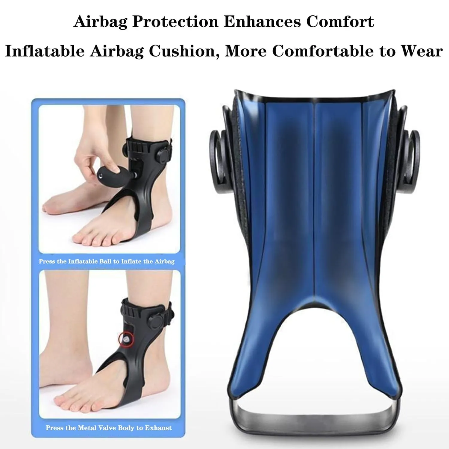 SFKLYU Drop Foot Brace Orthosis Light Balance Foot Drop Orthosis with Airbag Absorber for Drop Foot, Nerve Injury, Foot Position, Relieve Pressure,Style b left right,S