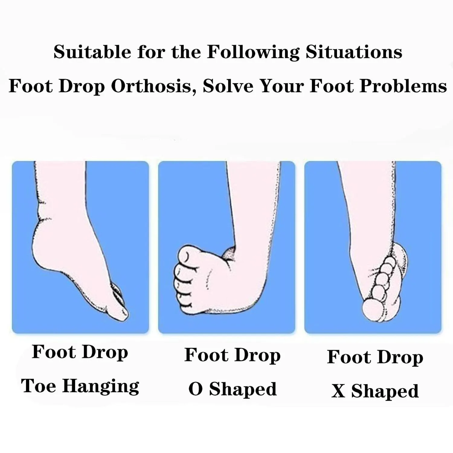 SFKLYU Drop Foot Brace Orthosis Light Balance Foot Drop Orthosis with Airbag Absorber for Drop Foot, Nerve Injury, Foot Position, Relieve Pressure,Style b left right,S
