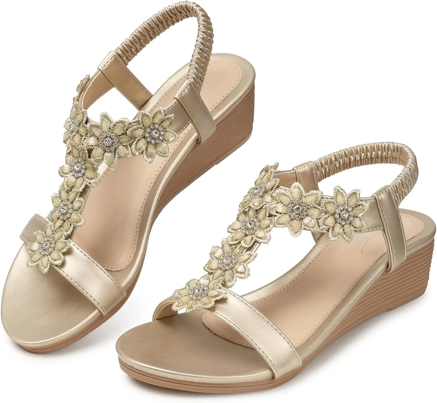 SHIBEVER Wedge Sandals for Women Dressy: Summer Platform Comfortable Low Wedges Womens Sandal