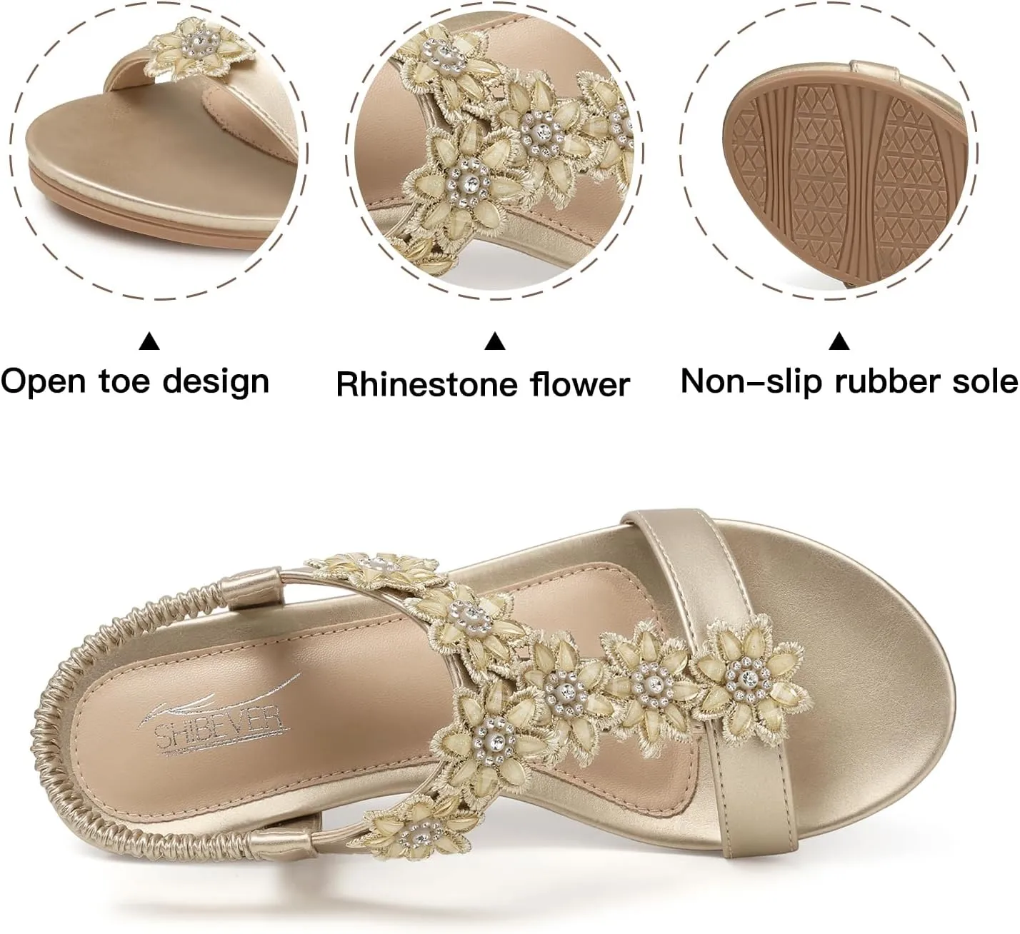 SHIBEVER Wedge Sandals for Women Dressy: Summer Platform Comfortable Low Wedges Womens Sandal