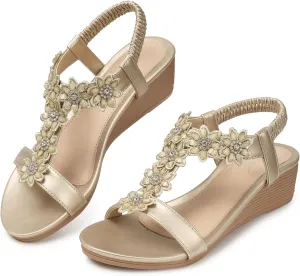 SHIBEVER Wedge Sandals for Women Dressy: Summer Platform Comfortable Low Wedges Womens Sandal