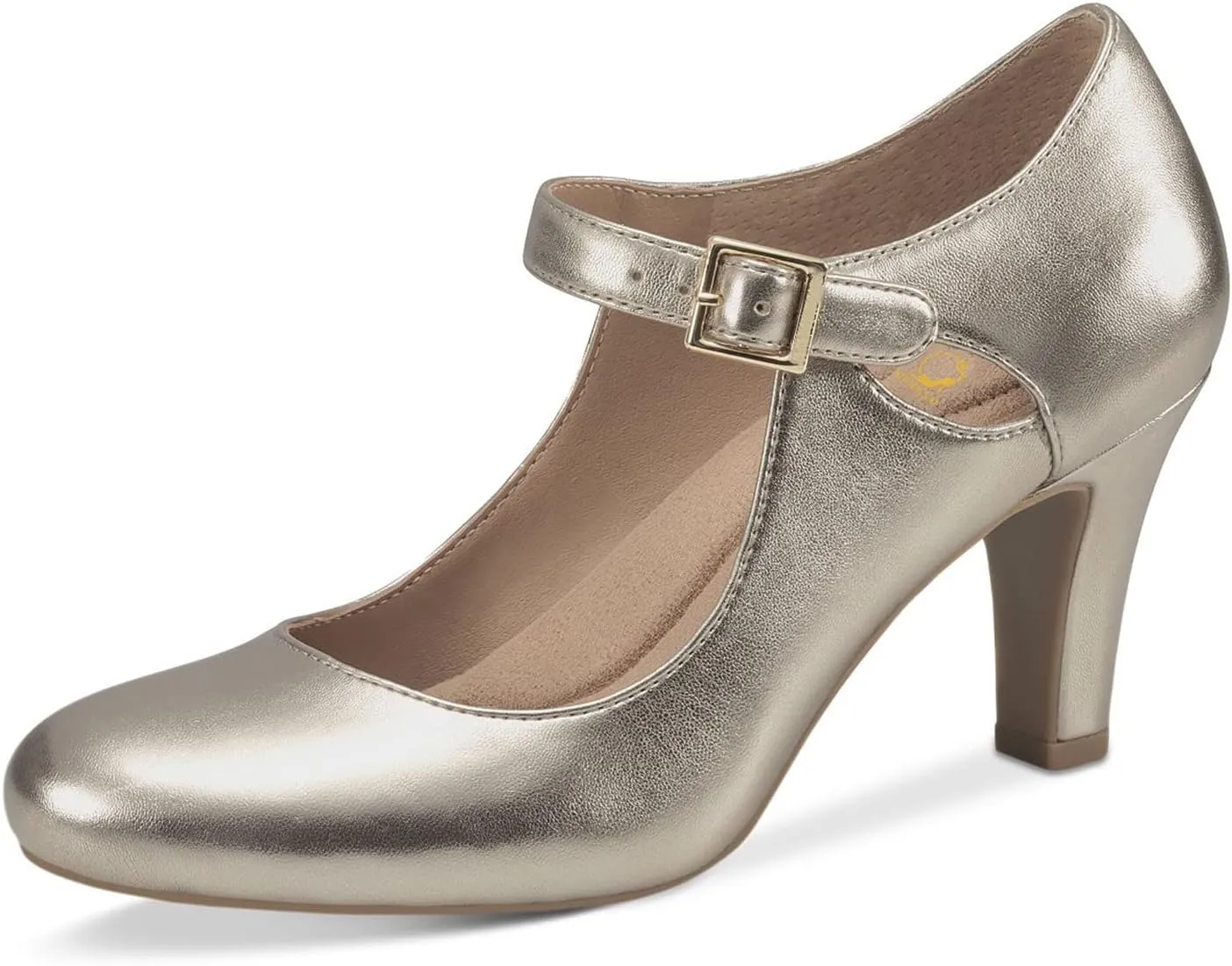 SHODENSE Women Kitten Heel Mary Jane Pumps Round Closed Toe Ankle Strap Mary Janes Patchwork 3 Inch Mid Chunky Heel Dress Sandal Pumps Two Tone Buckle Cutout Shoes Vintage Office Summer 4-13 M US