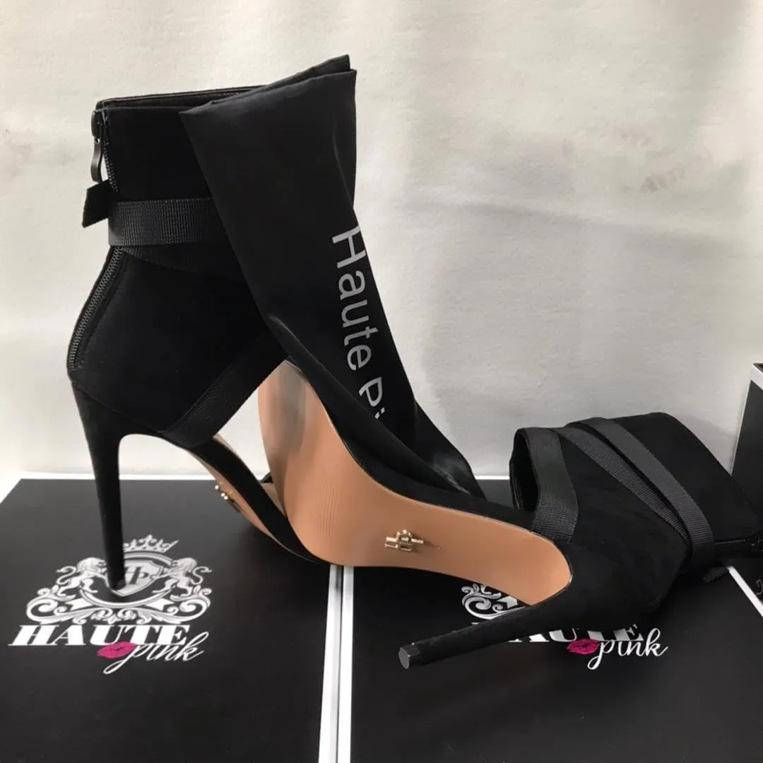 Signature Collection Ava Women Black Strappy High Heels Sandal - Elegant & Comfortable Fashion Footwear for Every Occasion