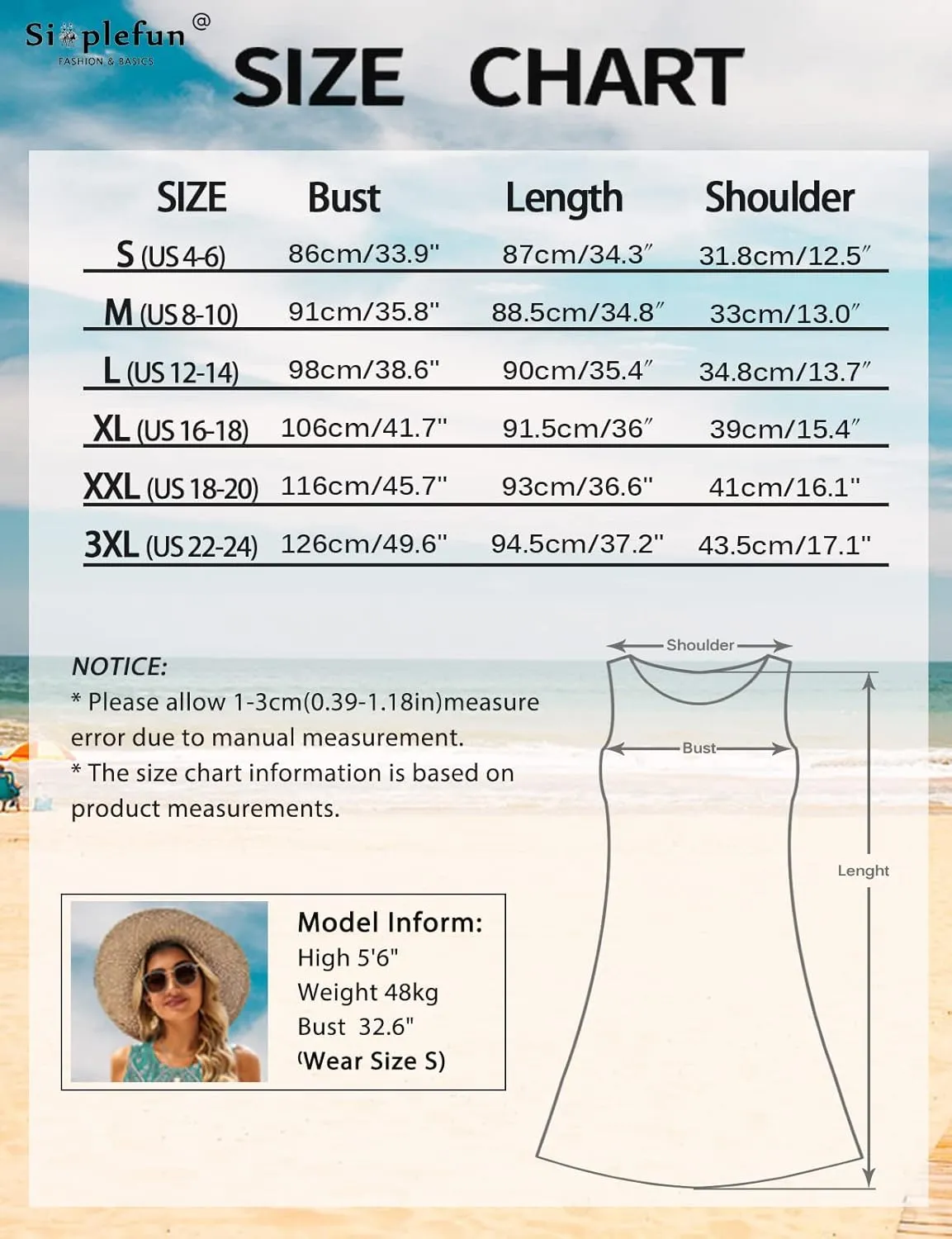 SimpleFun Summer Dresses for Women Beach Floral Tshirt Sundress Casual Pockets Boho Tank Dress