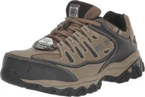 Skechers Men's Cankton Steel Toe Construction Shoe – Electrical Hazard Rated, Memory Foam, Pebble/Black, 10.5 Wide