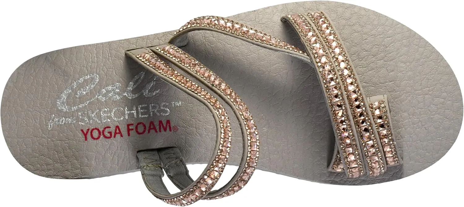 Skechers Women's Meditation Glam Flash Rhinestone Toe Loop Thong