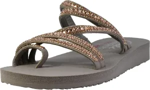Skechers Women's Meditation Glam Flash Rhinestone Toe Loop Thong