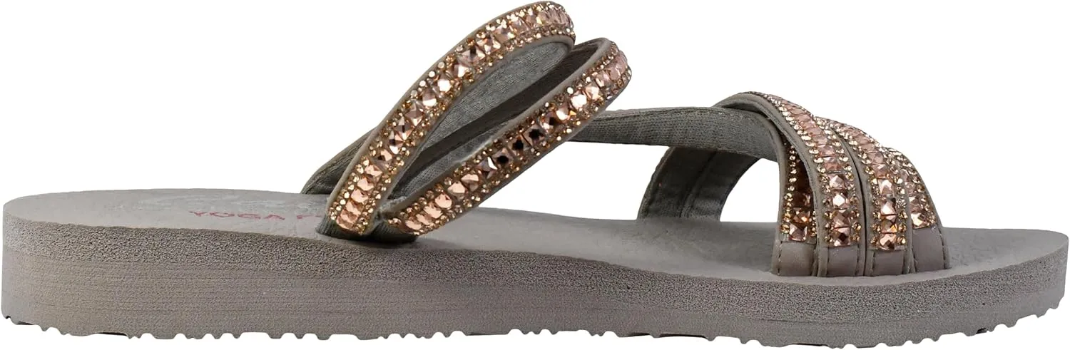 Skechers Women's Meditation Glam Flash Rhinestone Toe Loop Thong