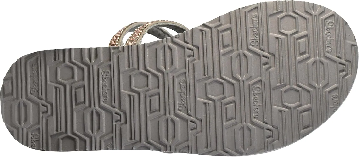 Skechers Women's Meditation Glam Flash Rhinestone Toe Loop Thong
